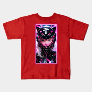 Anime Race Girl | Special Anime Artwork | Pink Red Black Blue Chibi Manga Anime Art Kids T-Shirt